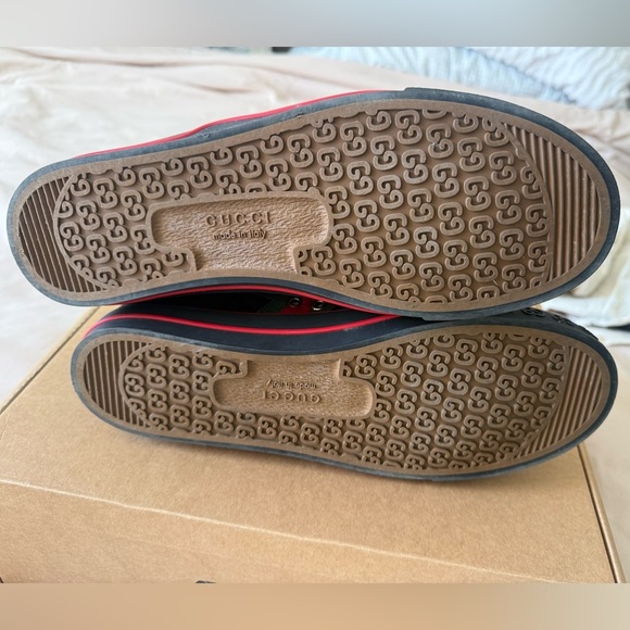 Gucci | Mens Off the grid High Tops Black and Red Tennis 1977 Sneakers - Picture 7 of 10